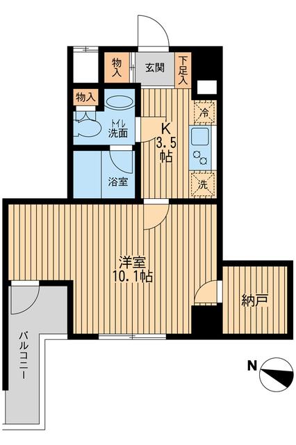 ユニフォート目黒中町 0407号室の間取り図